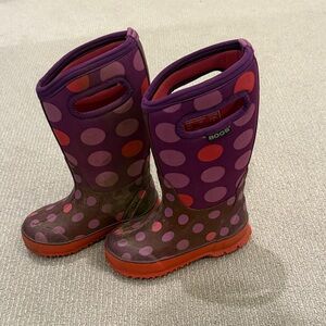 Bogs Purple and Red Polka Dot Boots size 11